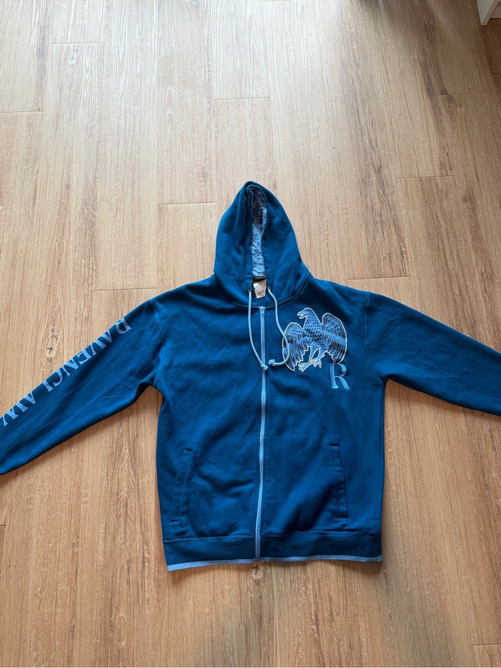 Harry Potter Ravenclaw Universal Studios Hoodie Mens L Blue Full Zip Eagle